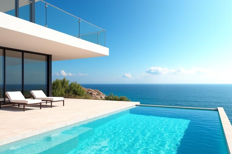 Luxurious beachside villa in Brighton with a private pool and ocean views.